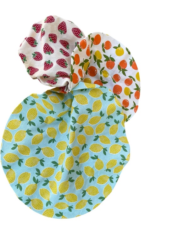 Other - Fruit Pattern Reusable Cotton Bowl Covers Set of 3